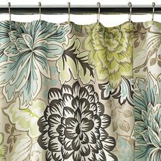 New Kohl/'s Fabric Shower Curtain BAYSIDE 70X72 Brown Green and Blue Medallion