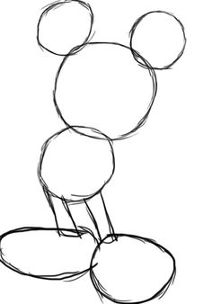how to draw mickey mouse