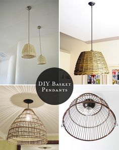 Diy Rope Pendant Lamp Ceiling Light Fixture Disguise διαφορα Diy Basket Pendants Roundup By At Home In Love For More Lamp Ideas To