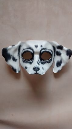 Dalmatian Dog Mask Plastic Front Face Mask Child to Adult Size Animal Mask