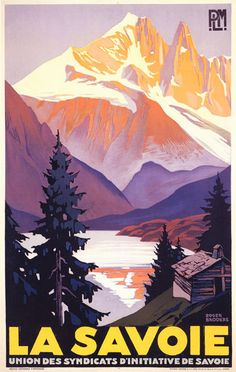 The French Alpine Road VINTAGE TRAVEL POSTER 24X36 Colorful Route PRIZED HOT