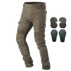 Mens Motorcycle Motorbike CE Armoured cordura Fabric Waterproof Textile Trouser Pants Camo 32, Caamo