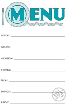 free printable weekly menu planner weekly menu planners menu free printable weekly menu template