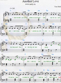 Free Another Love-Tom Odell Sheet Music Preview 1 | Musiknoten