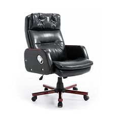 leather high back reclining office desk study chair with massage