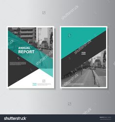 green annual report brochure flyer design template vector leaflet