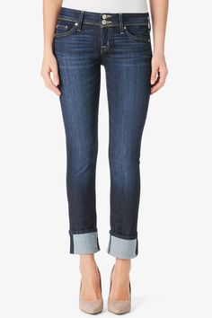 Hudson Jeans Women'S Riley Crop Rlxd Str Raw Cuffed Hudson Jeans Women'S Riley Crop Rlxd Str Raw Cuffed
