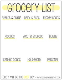 grocery list by aisle