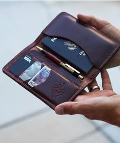 Train Station Platform Leather Passport Holder Cover Case Travel One Pocket