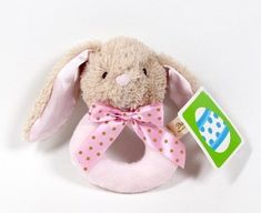 New Kids Preferred Pat the Bunny Peach Plush Baby Security Blanket HTF