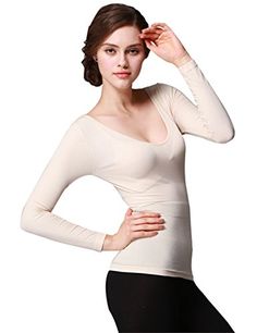 KalvonFu Womens Cotton Round Neck Long John Thermal Underwear Sets