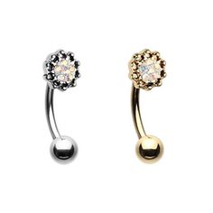 Revo Illumilating Snowflake WildKlass Curved Barbell Eyebrow Ring