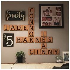Scrabble Name Wall Art Beautifully Display Family Names And Or Gallery Wall Package Scrabble Style Family Number Sign Crossword Lettered Tiles Scrabblets