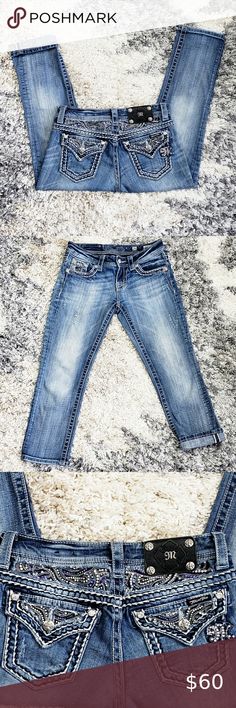 NWT Miss Me Girls Jeans Ankle Skinny Stretch Girls Size 12 16 Blue NEW