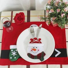 Bolsa para botella Nordic De Navidad Santa Muñeco Adornos Cubierta Fiesta Decoración de mesa cb