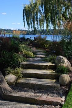 39 Best Landscapes For Waterfront Parcels Images Gardens Stairs Leading To Fire Pit Seating Area Kirkland Waterfront Simply Garden Design Llc