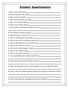 teacher survey for students