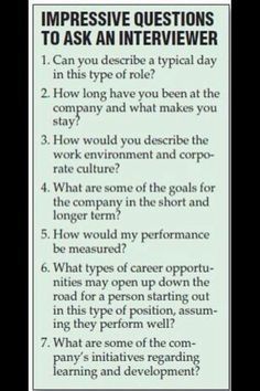 questions to ask on a job interview