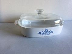 1960/'s Corning Ware Vintage Rare Pyroceram Blue Cornflower 2 12 Quart Caserole Dish