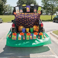 trunk or treat christian pumpkin dcor idea its quick and easy to crate this religious halloween look for your trunk or treat