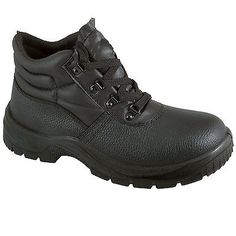 PSF Worktough Black Leather Sneaker Safety Toe Cap midsole Trainer Boots Sz 6-12