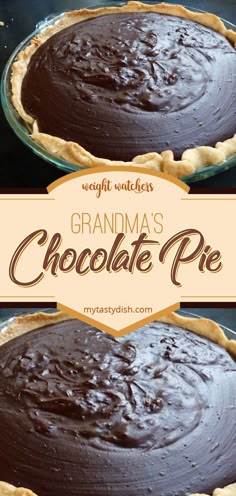 Grandmas Chocolate Pie weight watchers friendly #weightwatchers #weight_watchers #grandma #chocolate #pie