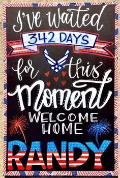 military welcome home chalkboard homecoming sign welcome home