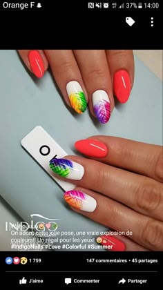 Summer colorful nails. cindy trudel · ongles fluo