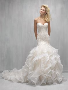 The 67 Best Horsehair Tulle Wedding Dresses Images On Pinterest Madison James Style Mj265 A Strapless Bodice With Clear Sequin Accents Leads To Multilayered Ruffles
