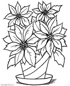 Christmas Coloring Pages Flower Printable