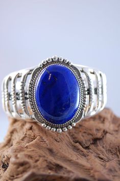 Artisan Handcrafted OOAK Double Strand Lapis Lazuli Multi Colored Semi Precious Stone Sterling Silver Bohemian Hippie Bracelet