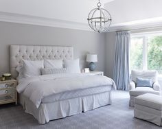 Soft Light Blue Master Bedroom With Pillow Touches Home Architecture Cornflower Blue French Pleat Curtains Gray Bedroom Walls Mir Ideas With Grey