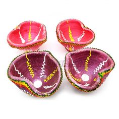 2x Decorative Diwali Diya SetPooja DeepakHome DecorOil Lamp Diya Set