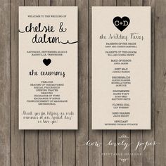35 Best Wedding Program Thank You Sample Wording Images On Pinterest Printable Wedding Program Double Sided Front And Back