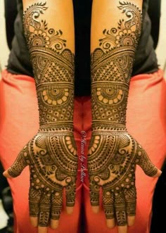 This contains an image of: Bridal Mehndi Designs for Full Hands Front and Back, दुल्हन के हाथ की मेहंदी
