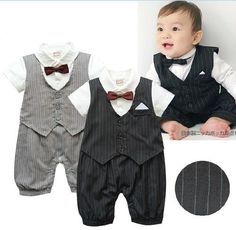 Anmino Toddler Boys Gentleman Outfit Suit Bowtie Shirt Suspender Bid Pants Overalls Sets