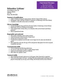 resume for high school students with no experience samples