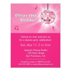 421 best dance birthday party invitations images on pinterest in