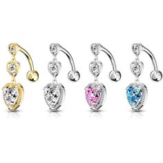 Inspiration Dezigns 14G Golden Spring Flower Belly Button Ring