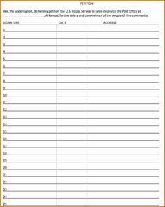 petitioners can use this printable petition form to gather names and petition paper template