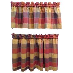 Nip Plaid Valance Taupe Brown Curtains Of Character By United Harris E Plaid Rod Pocket 3 Piece Tier And Valance Set
