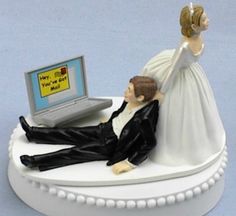 Bridal Wedding Cake Topper Funny Humorous Computer Geek 15 Long Distance Relationship Wedding Cake Ideas