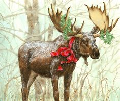 MOOSE ART PRINT Silent Waters by John Seerey-Lester 29x24 Wildlife Poster
