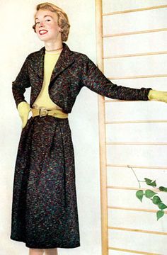 Vintage-vestido con pespunte bolero