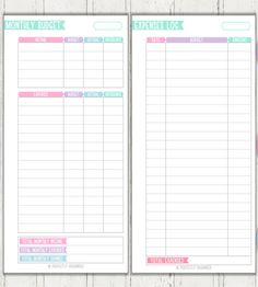 personal budget formats
