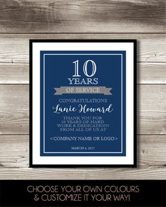 20 year work anniversary print gift digital print customizable