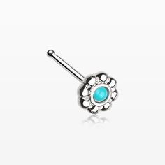 AtoZ Piercing 9KT Solid Yellow Gold 22 Gauge 0.6MM Flat Heart Nose Stud L Bend L Shaped Nose Ring