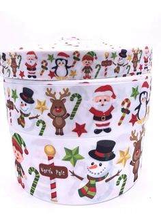 Christmas Santa Elf Snowman 3/" 2/" 1/" 75mm 50mm 25mm Grosgrain Ribbon