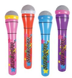 Inflatable Microphone Stand XFactor Pop Singer Karaoke Pub Party Prop Black