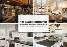 Kitchen Backsplash For Black Countertop black granite and dark cabinets lighten up kitchen with white Kitchen Backsplash For Black Countertop black granite and dark cabinets lighten up kitchen with white